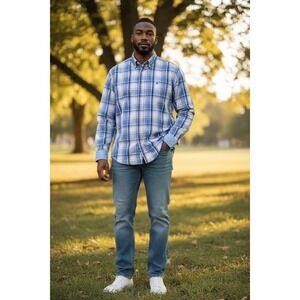 Saddlebred Traveler Men's Classic Fit Plaid LongSleeve ButtonDown Shirt XX Large